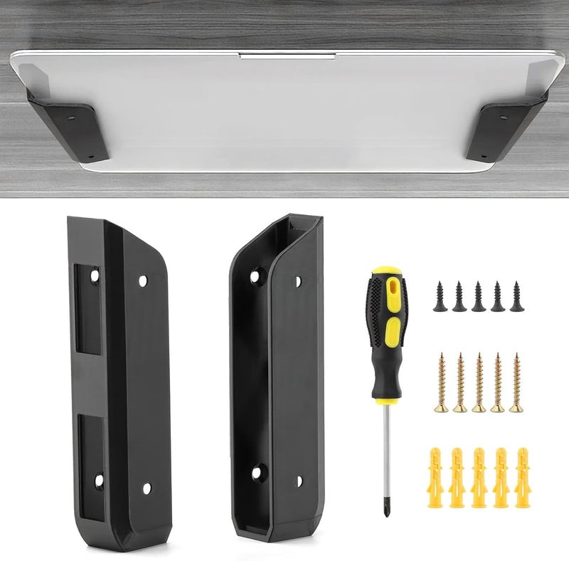 CfoPiryx Wall & Under Desk Laptop Mount Holder with Adhesive Screws,1.02"/ 26 mm Thick, Universal for Laptop, Mac mini, MacBook, Keyboard with Anti-Scratch Pads - Image 1